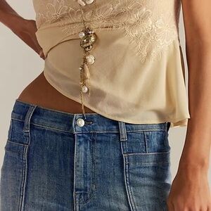 We The Free Janney high low Denim Shorts